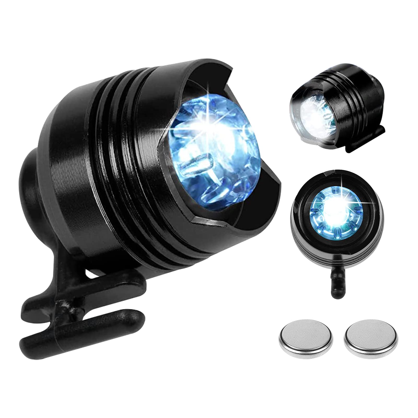 2Pcs Headlights for Clogs, Black LED Flashlights with 3 Light Modes for