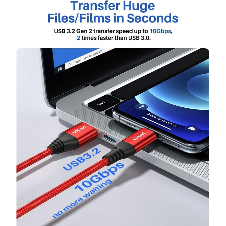 Usb C A 3a 3 Foot Braided USB-C To USB-A Cable - Fast Charging & High ...