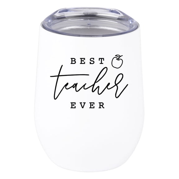 Koyal Wholesale Teacher Appreciation Wine Tumbler with Lid Stemless Stainless Steel Insulated Best Teacher Ever
