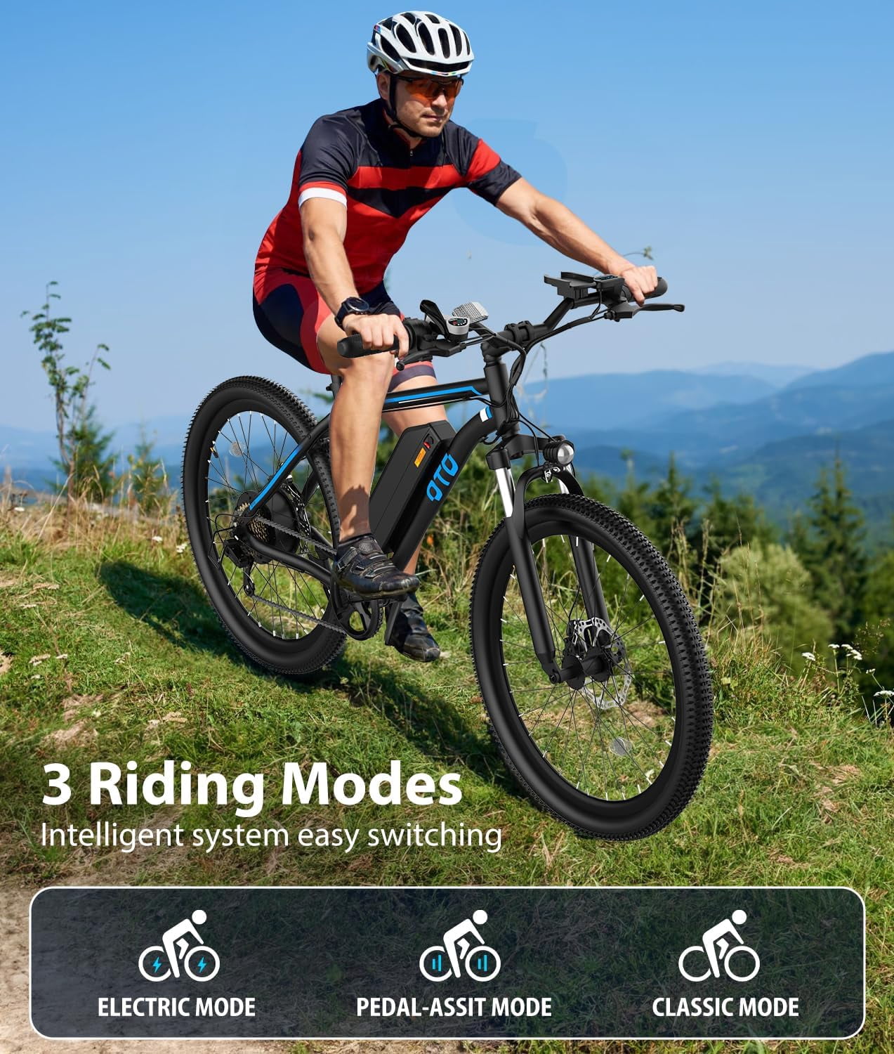 26" Adult Electric Mountain Bike,1600W Peak Motor 624Wh 13Ah Removable Battery,28MPH Electric Bicycle,70-90 Miles,7 Speed, UL2849 Certified,White.