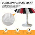 thumbnail image 6 of Black Red Stripes Elastic Fitted Round Table Cover Striped Waterproof Outdoor Tablecloth for Holiday Party, Picnic, Patio & Dining Fits Tables Up to 45"-54", 6 of 8