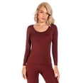 thumbnail image 5 of LiangRou Women's Crewneck Long Johns Ultra Thin Modal Thermal Underwear Top & Bottom Set Dark Rosewood X-Large, 5 of 5