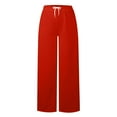 thumbnail image 5 of Ydkzymd Womens Sweatpants Athletic with Pockets Cotton Pants for Women Elasitc Drawstring Palazzo for Workout Loose Fit Trousers High Waist Elasitc Waist Pants Vermilion S, 5 of 7