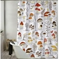 thumbnail image 3 of Cartoon Mushrooms and Butterflies Shower Curtain for Bathroom, Colorful Wild Plants and Fungus Shower Curtain Set, Cute Natural Plants Abstract Art Fabric Modern Kids Bath Curtain 12PCS Hooks, 3 of 4