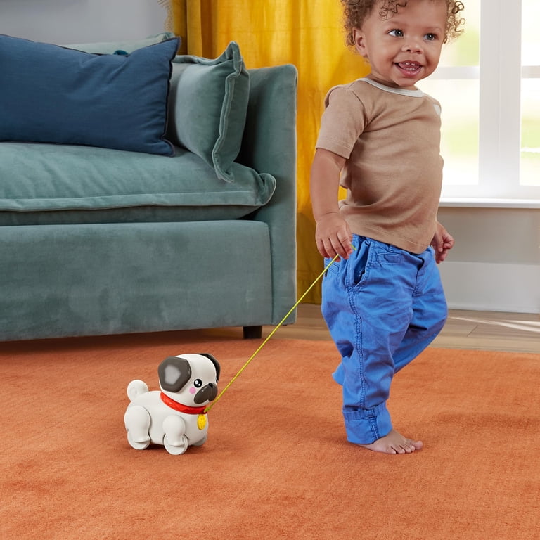 Fisher-Price Walk-the-Pup Pug, pull-along toy with motion and