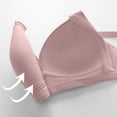 thumbnail image 6 of Womens Push up Bras Plus Size Light Lined Wire-Free Brassiere Bow Ruched Full Coverage Everyday Underwear, 44/100BC Pink, 6 of 7