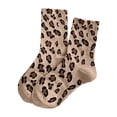 thumbnail image 4 of Uvwlwu Women Crew Socks Leopard Print Soft Breathable Stretchy Mid Calf Novelty Socks for Daily Casual Street Matching Outfits,One Size, 4 of 4
