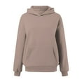 thumbnail image 6 of Womens Sweatshirt Women's Solid Color Sweatshirt Women's Casual Hoodie Basic Pullover Sweatshirt Soft Comfortable Long Sleeve Hooded Top For Everyday Wear All Season, 6 of 7