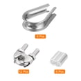 thumbnail image 4 of Unique Bargains M10 Wire Rope Accessory Set for 3/8' Dia, 12Pcs Cable Clip Clamp 6Pcs Thimble Rigging 6Pcs Crimping Loop Sleeve, 4 of 7