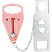 Hanonwoven Portable Door Lock for Extra Privacy and Security, Travel-Friendly Lock for Apartments, Hotels, and Dorms (Pink, 1 Pack)