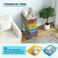 thumbnail image 6 of Resenkos Filing Cabinet Office Drawers, Office Storage Cabinet,6 Drawers Rolling Storage Cart Organizer-Transparent Multicolor, 6 of 7