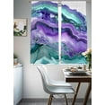 thumbnail image 4 of Purple Marble Sheer Curtains 63 Inches Long 2 Panels Abstract Art Watercolor Crystal Watermark Light Filtering Semi Sheer Window Curtains Drapes for Bedroom Living Room 52"x63", 4 of 7