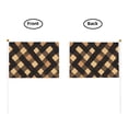thumbnail image 5 of Handheld Flag Double-Sided Hand Waving Flag 8.2×5.5in Used For Team Activities Or Decoration In Decorative Places Argyle Plaid Brown_2 Six Piece, 5 of 8