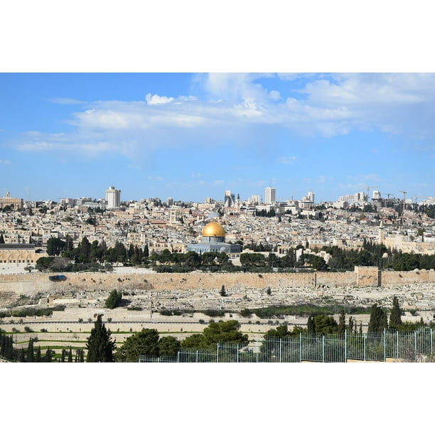 Panorama The Dome Jerusalem City Inch By 30 Inch Laminated Poster With Bright Colors And Vivid Imagery Fits Perfectly In Many Attractive Frames Walmart Com Walmart Com