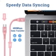 thumbnail image 4 of Aioneus USB C to USB-C Cable, 6ft 60W USB Type C Cable PD Fast Charging Cord Type C Charger for iPhone 15/15 Plus/15 Pro/15 Pro Max, MacBook Pro 2020, iPad Mini 6, Samsung Galaxy, Pink, 4 of 7