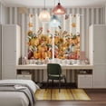thumbnail image 6 of Curtains 63 Inch Length 2 Panels, Fall Pumpkin Grommets Window Treatment Curtain, Vintage Rugby Pumpkin Sunflower Maple Leaf Thermal Curtains Drapes for Living Room/Bathroom, 6 of 9