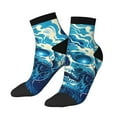 thumbnail image 3 of Salouo Abstract Blue Skull Pattern Unisex Middle Tube Socks,Middle-Finger Knee High Socks Over The Calf Tube Stocking Crew Stockings for Women and Men Tube Socks, 3 of 8