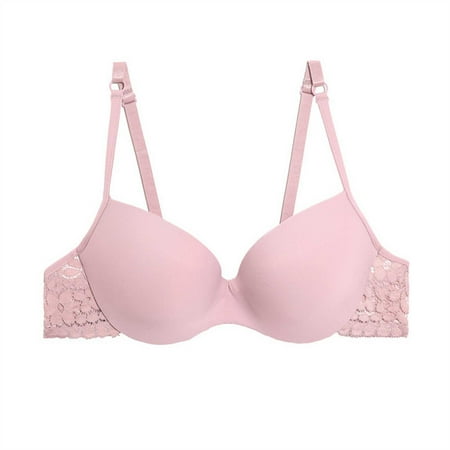 

Floleo Bras For Women Plus Size Clearance Woman s Solid Color Underwear Gathering Lace Underwear Daily Bra