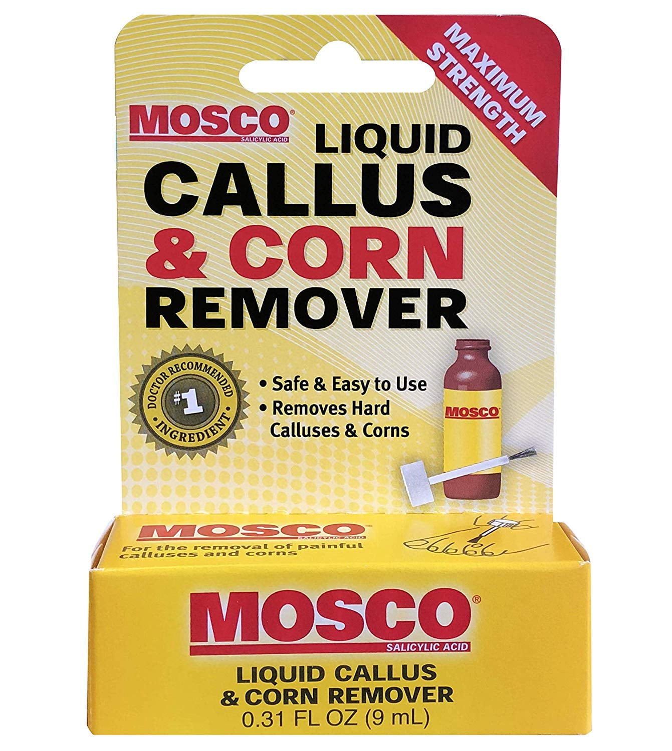 4 Pack Mosco Callus And Corn Remover Liquid .3 oz Maximum Strength