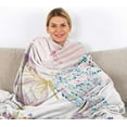 thumbnail image 5 of Butterfly Floral Throw Blanket Gifts for Girls, Watercolor Butterfly Flowers Soft Cozy Flannel Blanket for Kids, 40 x 50 Inch Pink Purple Butterfly Spring Fuzzy Blanket for Women Couch Bed Bedroom, 5 of 6
