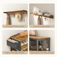 thumbnail image 4 of Noelse Hall Tree with Bench, 4 in 1 Coat Rack Set, Industrial Bench with 4 Hooks, 5 Storage Shoe Cubbies, for Entryway, Hallway, Rustic Brown, 4 of 10