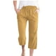 thumbnail image 1 of Pantalones Sueltos Capri para las Mujeres Casual Color Sólido Elástico Suelto Capris con Bolsillo, Pantalones de Poliéster Spandex, Lavado a Mano Casa Al Aire Libre, 1 of 6