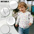 thumbnail image 7 of Xixirimido Colored Daisy Flower Print Toddler Girls Fall Winter Sweatshirt Long Sleeve Ruffle Trim Pullover Top Cute Graphic Crewneck Sweater Outfit, for 4-5T, 7 of 7