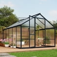 thumbnail image 2 of CazToi 8x10 FT Outdoor Greenhouse Polycarbonate Walk-in with Roof Vent & Aluminum Frame, 2 of 12