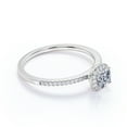 thumbnail image 3 of JeenMata .50 ct Pave - Cushion Cut Real Diamond - Wedding Ring - Radiant Cut Halo Ring - 10K White Gold, 3 of 7