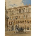 thumbnail image 2 of Rudolf von Alt 14x18 Gold Ornate Wood Frame and Double Matted Museum Art Print Titled - Courtyard of the Doge's Palace, Venice, 2 of 4