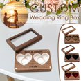 thumbnail image 3 of Wedding Box Wood box for Proposal Rustic Carve Engagement Ho, 3 of 8