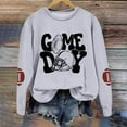 thumbnail image 4 of Women'S Pullover Sweatshirt Women'S Long Sleeve Pullover Sweatshirt Football Print Casual Crewneck Top For Games And Everyday Wear Light Gray XXL, 4 of 5