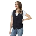 thumbnail image 2 of TOPTIE Unisex Button Vest Work Wear Uniform Vest-Black-M, 2 of 6