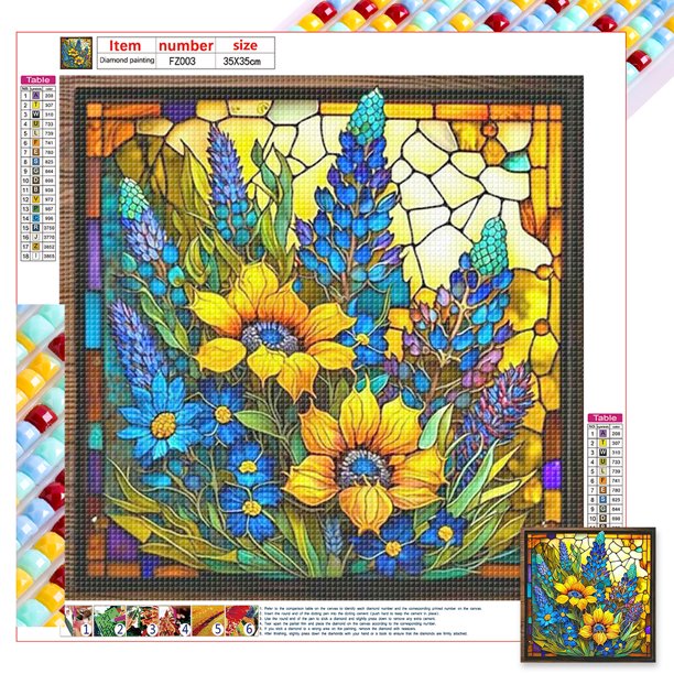 5D DIY Cuadrado Taladro Diamante Pintura Vidrieras Kit Del
