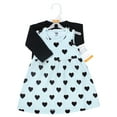 thumbnail image 2 of Hudson Baby Infant and Toddler Girls Cotton Dress and Cardigan Set, Mint Black Heart, 4T, 2 of 5
