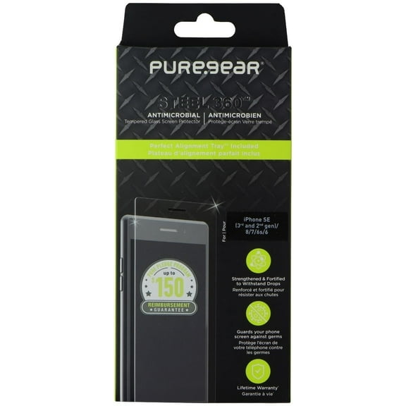 PureGear Steel 360 Screen Protector for iPhone SE (2022/2020)/8/7/6s/6 - Clear