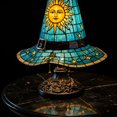thumbnail image 5 of WWC Halloween Witch Hat Lamp, Handcrafted Vintage Stained Glass Resin Night Light, Gothic Glow-in-The-Dark Halloween Decor for Bedroom Desk Party, 5 of 7