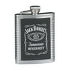Jack Daniels Ribbed Flask, Captive top By Jack Daniels Licenced Barware From USA