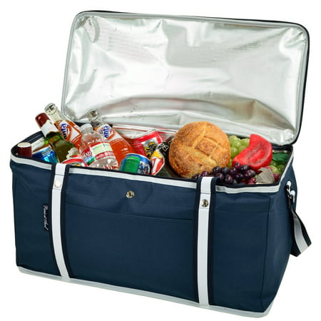 Picnic at Ascot Ultimate Day Cooler- Combines Best Qualities of Hard & Soft Collapsible Coolers - Navy