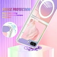 thumbnail image 3 of for Samsung Galaxy Z Flip 5 Case Magnetic 【Support for Magsafe】 Bling Laser Florescent Iridescent Crystal Luxury Case Camera Protector + 2* Screen Protector Shockproof Edge Cover Case, 3 of 6