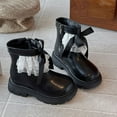 thumbnail image 4 of Bnwani Boots for Girls Mid-Calf Ankle Fleece Lined Velvet Lace Bow Boots 3-11 Years, 4 of 8