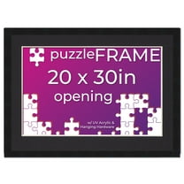 20x30 Jigsaw Puzzle Frame Kit - Kit Includes Puzzle Glue Sheets, Black Wood Puzzle Frame with Black