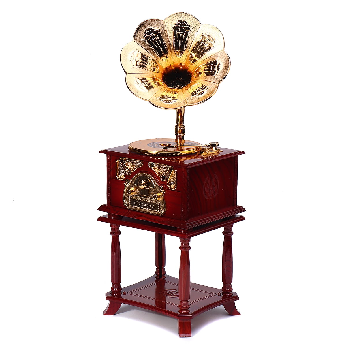 Asewon Retro Handcranked Phonograph Shape Music Box CIassic Gold