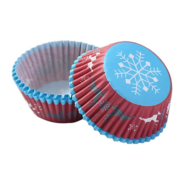MesaSe 100Pcs Cupcake Liners Food Grade Oil-proof High-Temperature Resistant Non-Fading Exquisite Pattern Decorative Paper Themed Cupcake Liners Muffin Baking Cups for Bakery