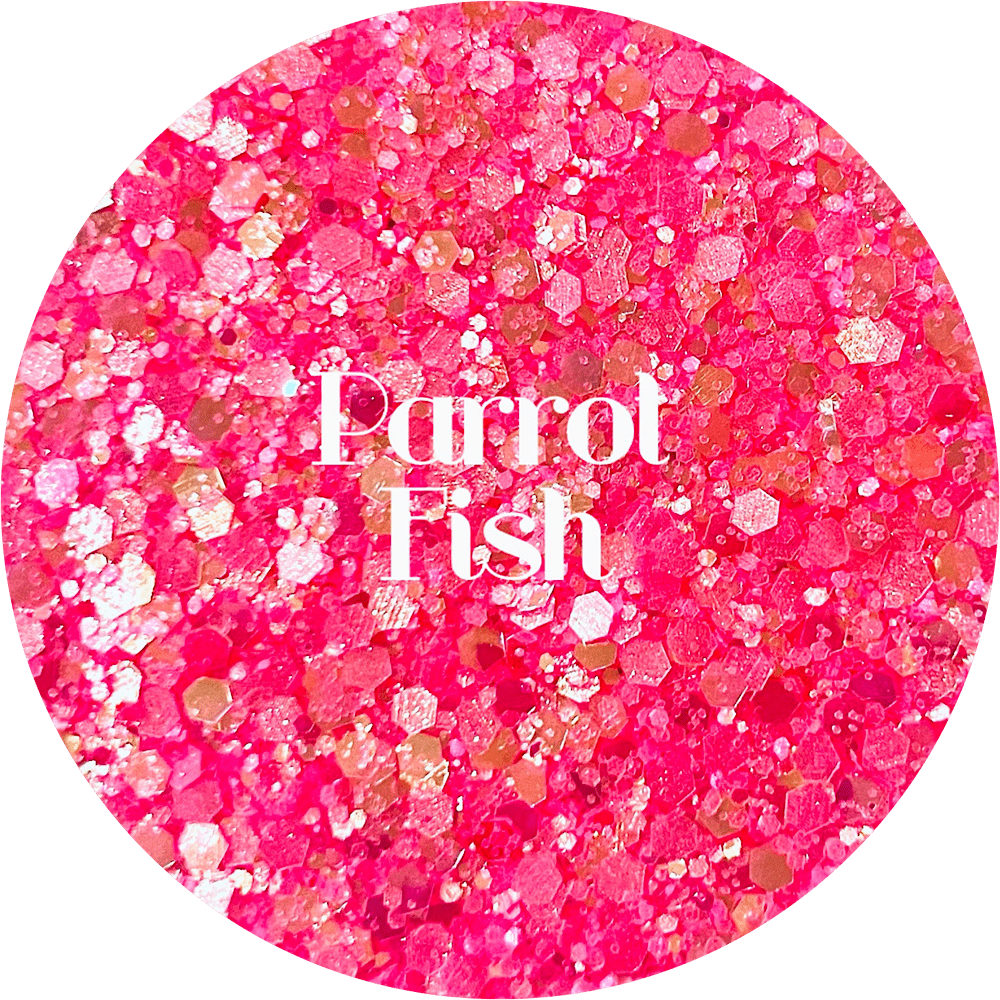 Parrot Green with Multicolor Shine Glitter/Sequins (GS1)