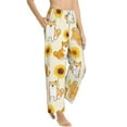 thumbnail image 3 of Kdxio Women's Comfy Stretch Shiba Inu Dog and SunflowerPrint Drawstring Pajama Pants-Medium, 3 of 9