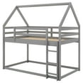 thumbnail image 5 of Euroco Twin over Twin House Bed, Low Bunk Bed for Kid Teens Room, Gray, 5 of 13