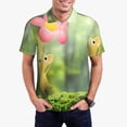 thumbnail image 2 of Lsque Pikmin Pattern Golf Shirts for Men Dry Fit Print Moisture Wicking Performance Short Sleeve Polo Shirt-Medium, 2 of 7