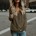 thumbnail image 1 of MKLEKYY Womens Sweaters Fall Womens 2024 Deep V Neck Wrap Sweaters Long Sleeve Front Loose Knitted Pullover Fall Winter Tops, 1 of 4