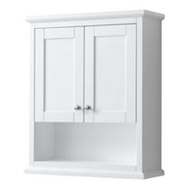 Pemberly Row 25" Wall-Mounted Wood Bathroom Storage Cabinet in White